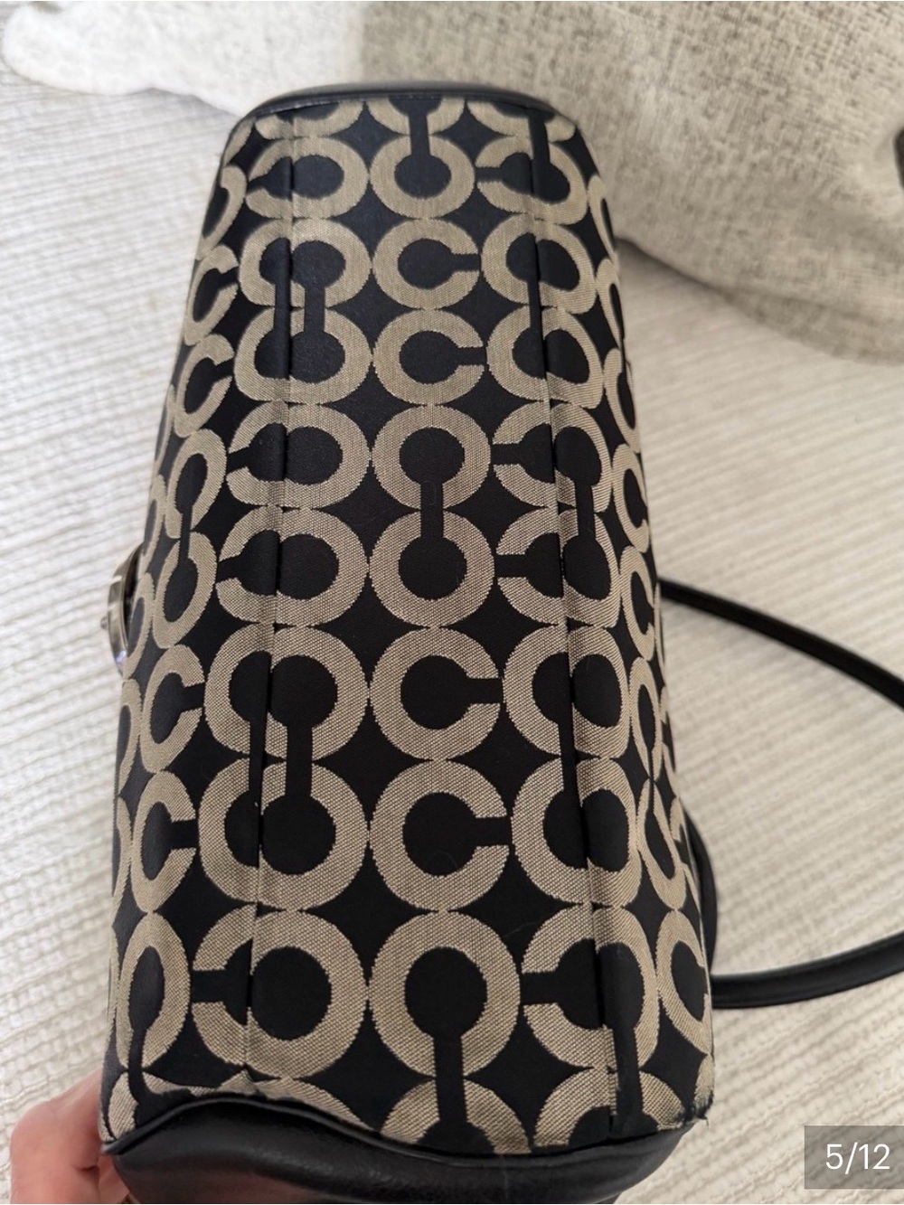 Coach Black & Beige Madison Madeline east/west satchel! Like new condition - Picture 5 of 14